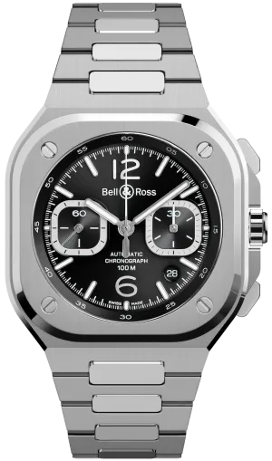 Bell & Ross BR 05 Chrono Black Steel Bracelet Watch
