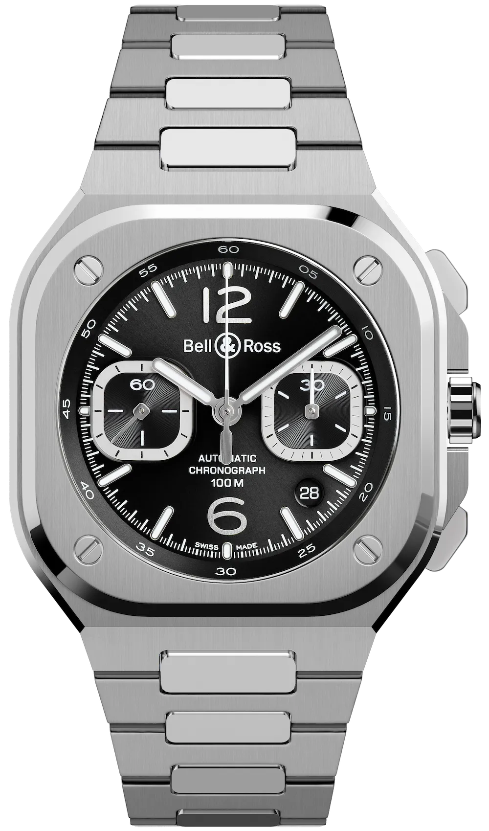 Bell & Ross BR 05 Chrono Black Steel Bracelet Watch