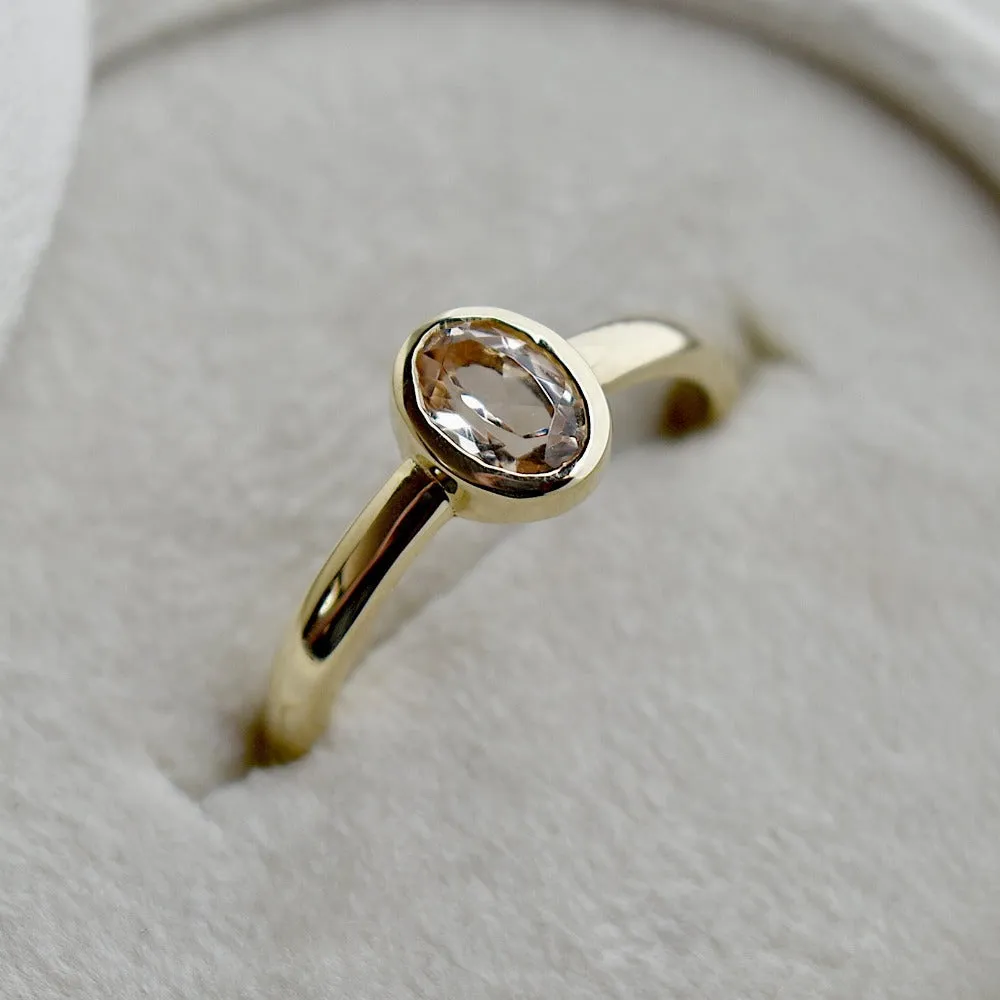 Bezel Set Morganite Ring