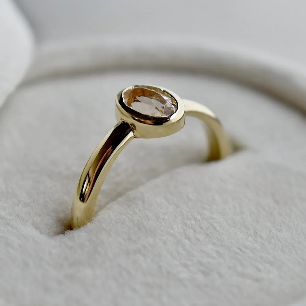 Bezel Set Morganite Ring