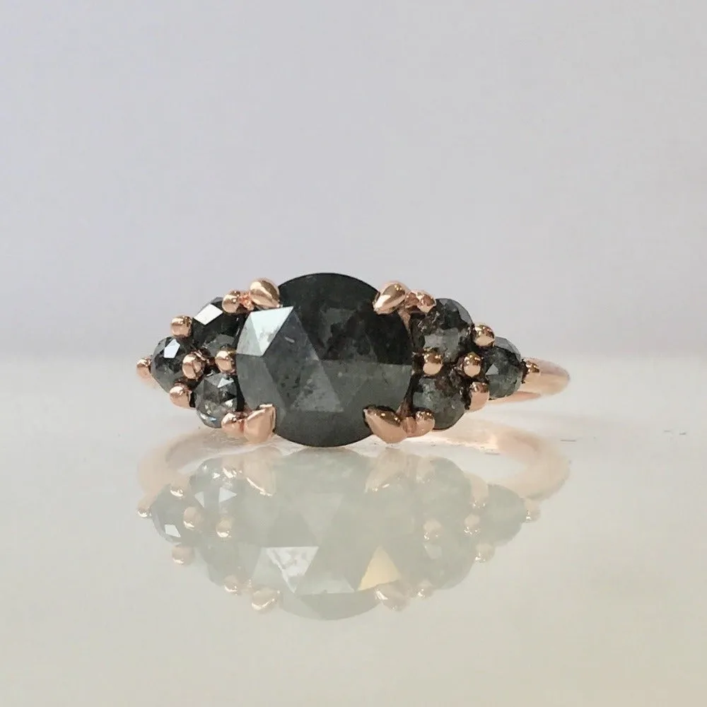 Black Diamond Cluster Ring
