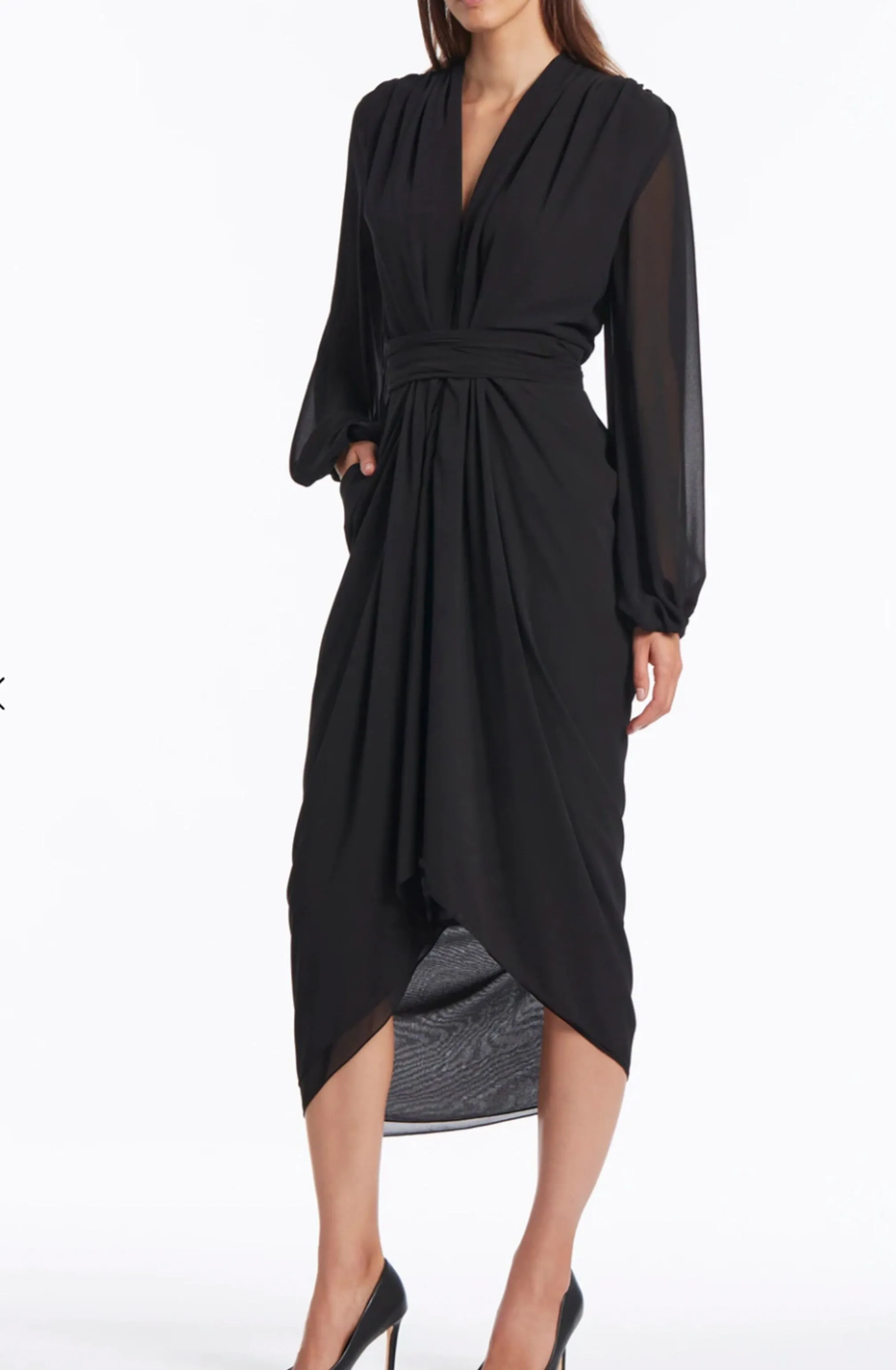 Black Modern Love Waterfall Dress by Carla Zampatti