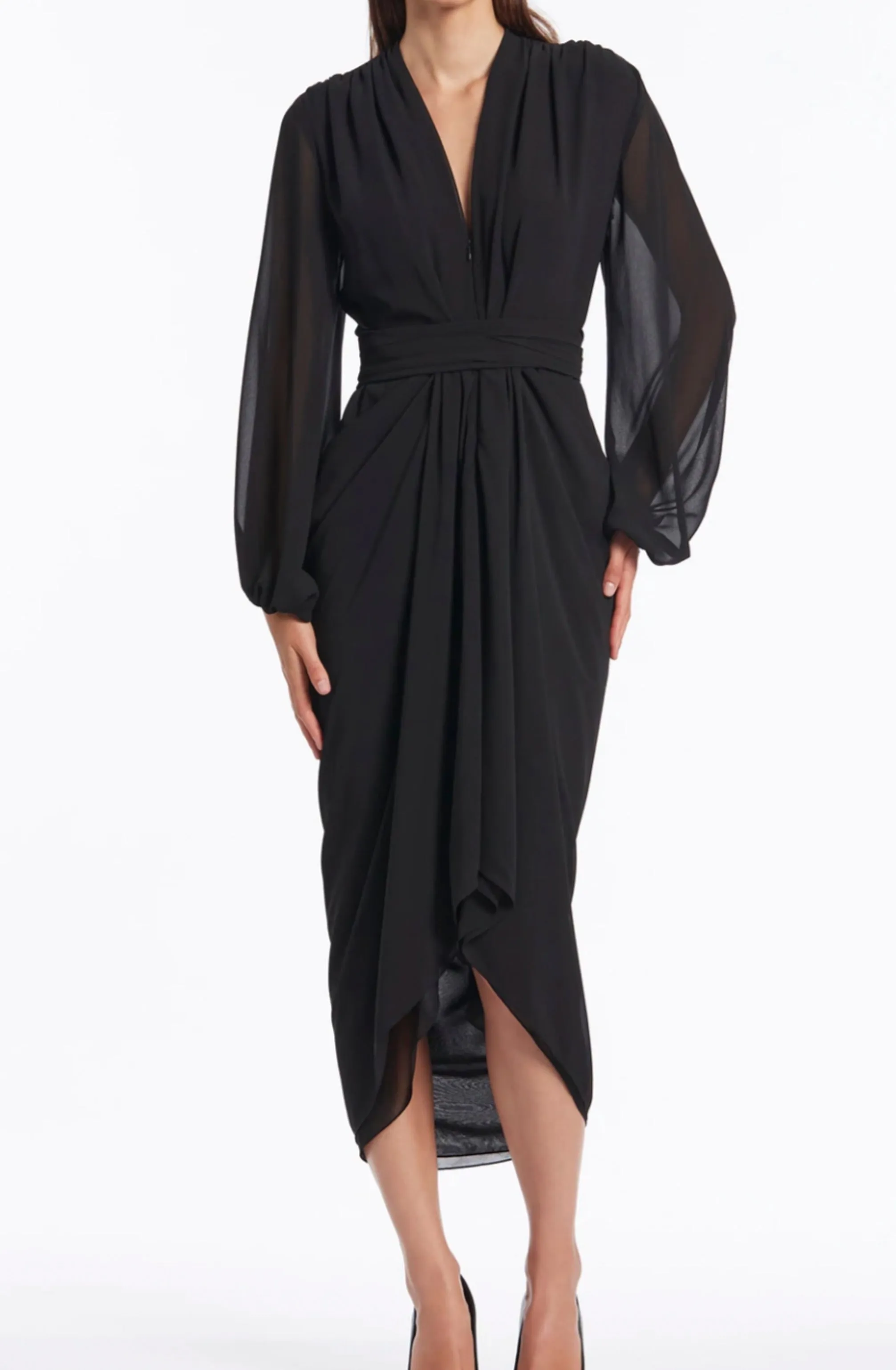 Black Modern Love Waterfall Dress by Carla Zampatti