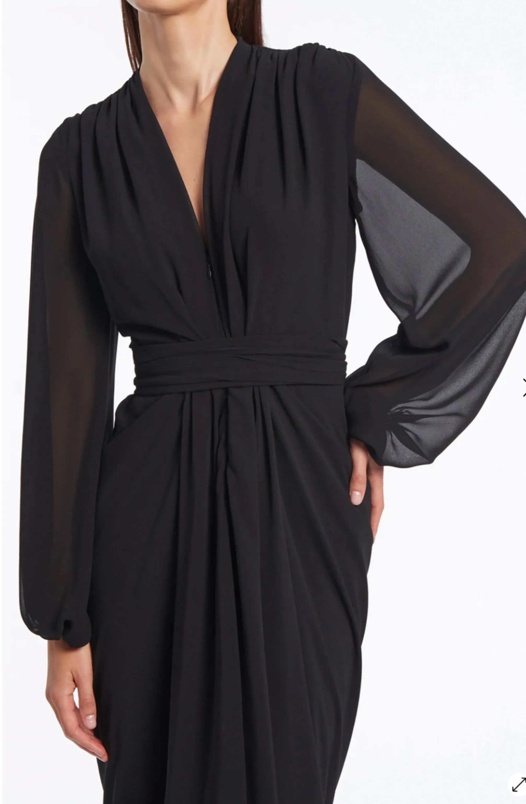 Black Modern Love Waterfall Dress by Carla Zampatti