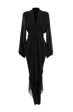 Black Modern Love Waterfall Dress by Carla Zampatti