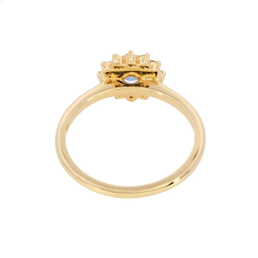 Blue Sapphire Rosetta Engagement Ring