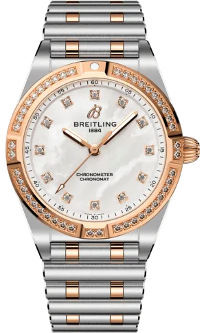 Breitling Chronomat 28 18k Red Gold Bracelet Watch