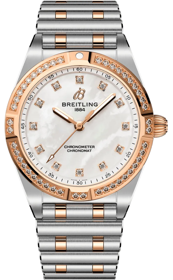 Breitling Chronomat 28 18k Red Gold Bracelet Watch