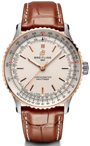 Breitling Navitimer 41 Steel & 18k Red Gold Leather Watch