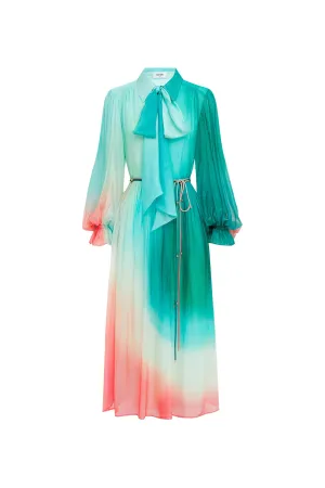 Cassie Tie Neck Midi Dress Whimsical Print by Leo & Lin
