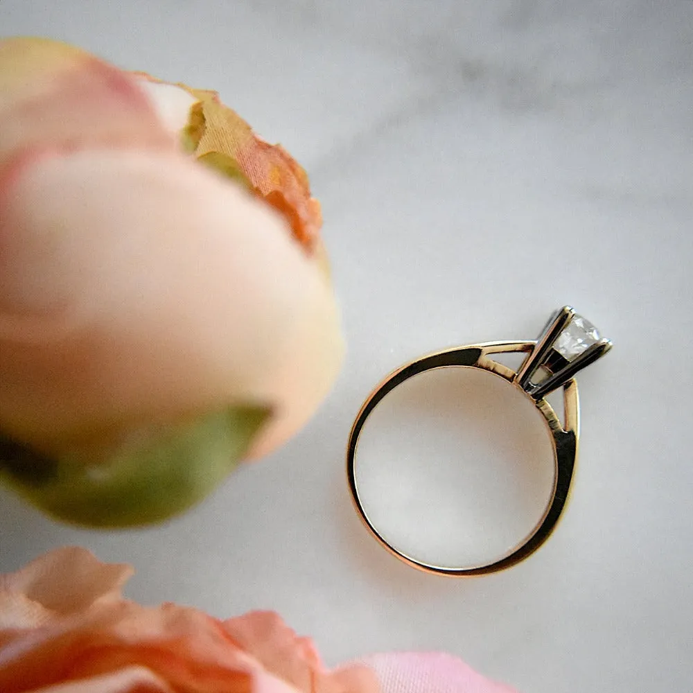 Cathedral-Set Diamond Solitaire Ring