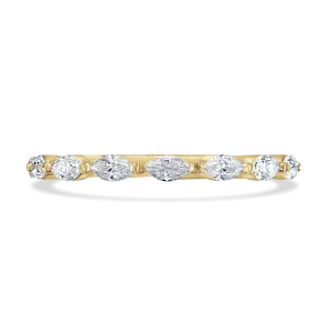 Claw Set Marquise Cut Diamond Band In 18ct Yellow Gold