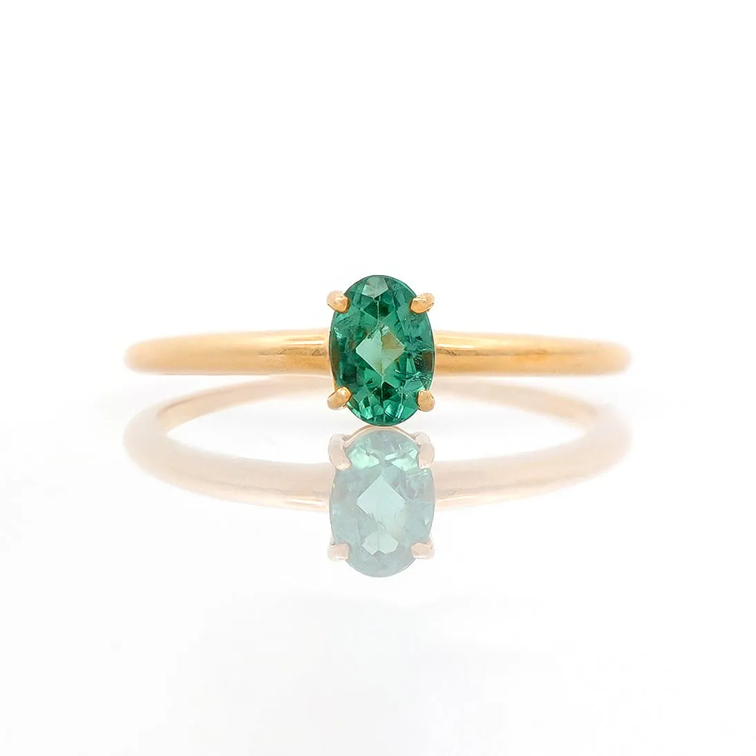 Claw Set Oval Green Tourmaline Ring