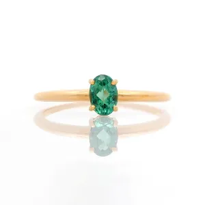 Claw Set Oval Green Tourmaline Ring