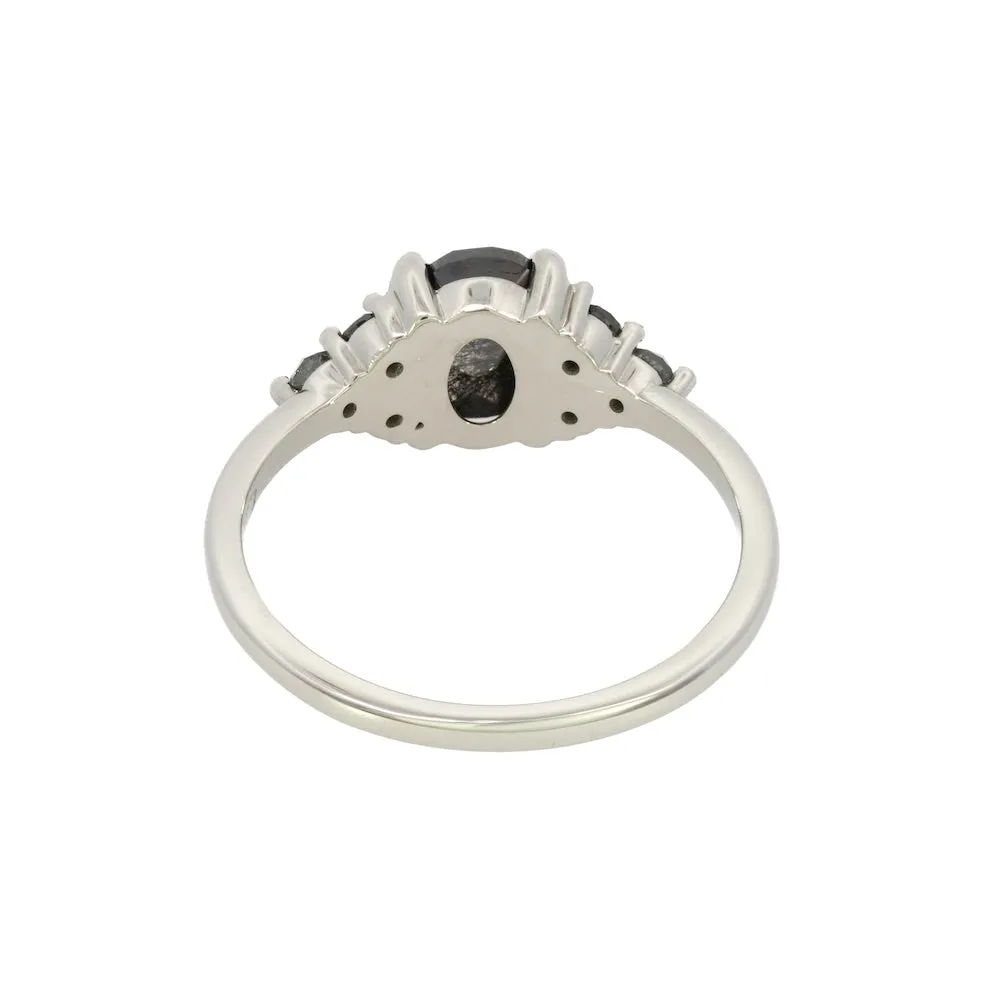 'Cleo' Oval Salt & Pepper Diamond Ring