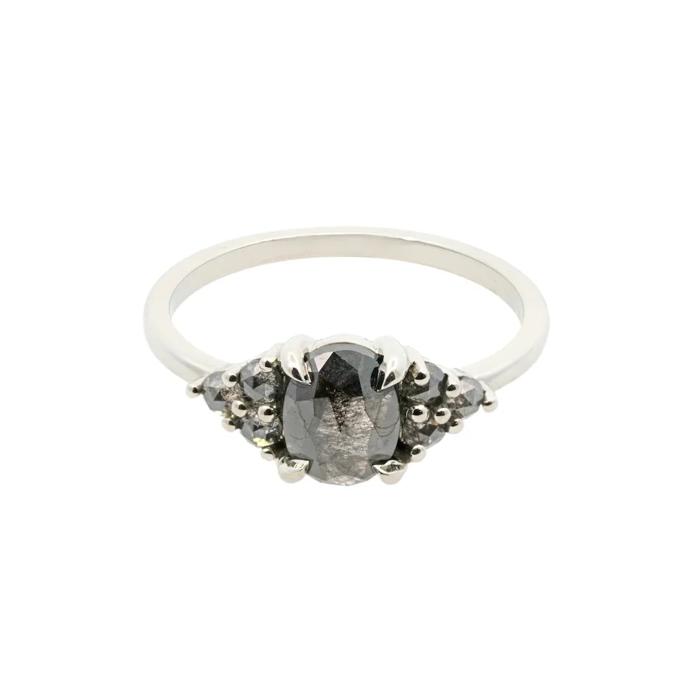 'Cleo' Oval Salt & Pepper Diamond Ring