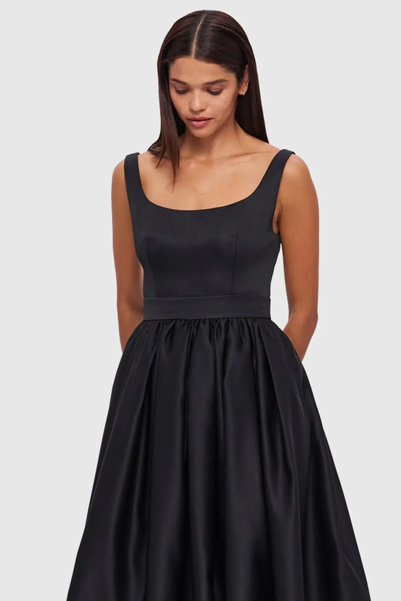 Colleen Midi Dress Ebony by Leo Lin