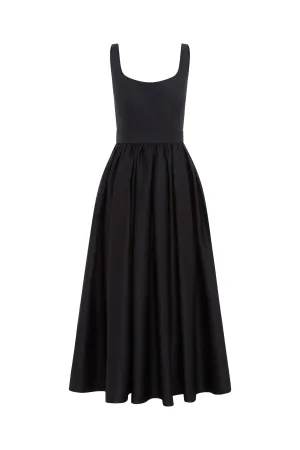 Colleen Midi Dress Ebony by Leo Lin
