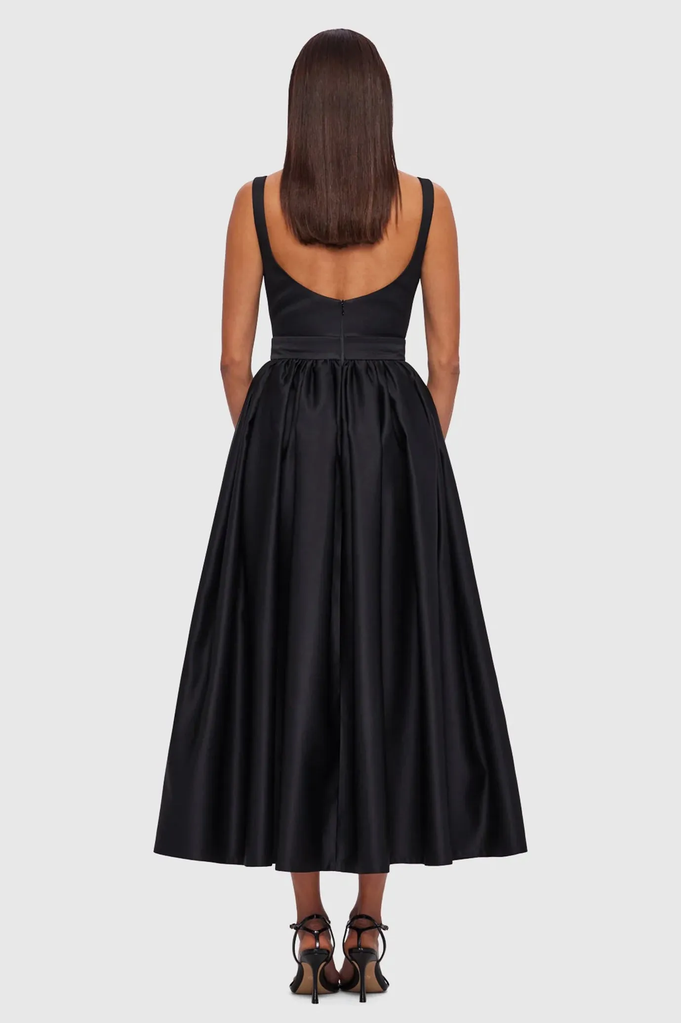 Colleen Midi Dress Ebony by Leo Lin