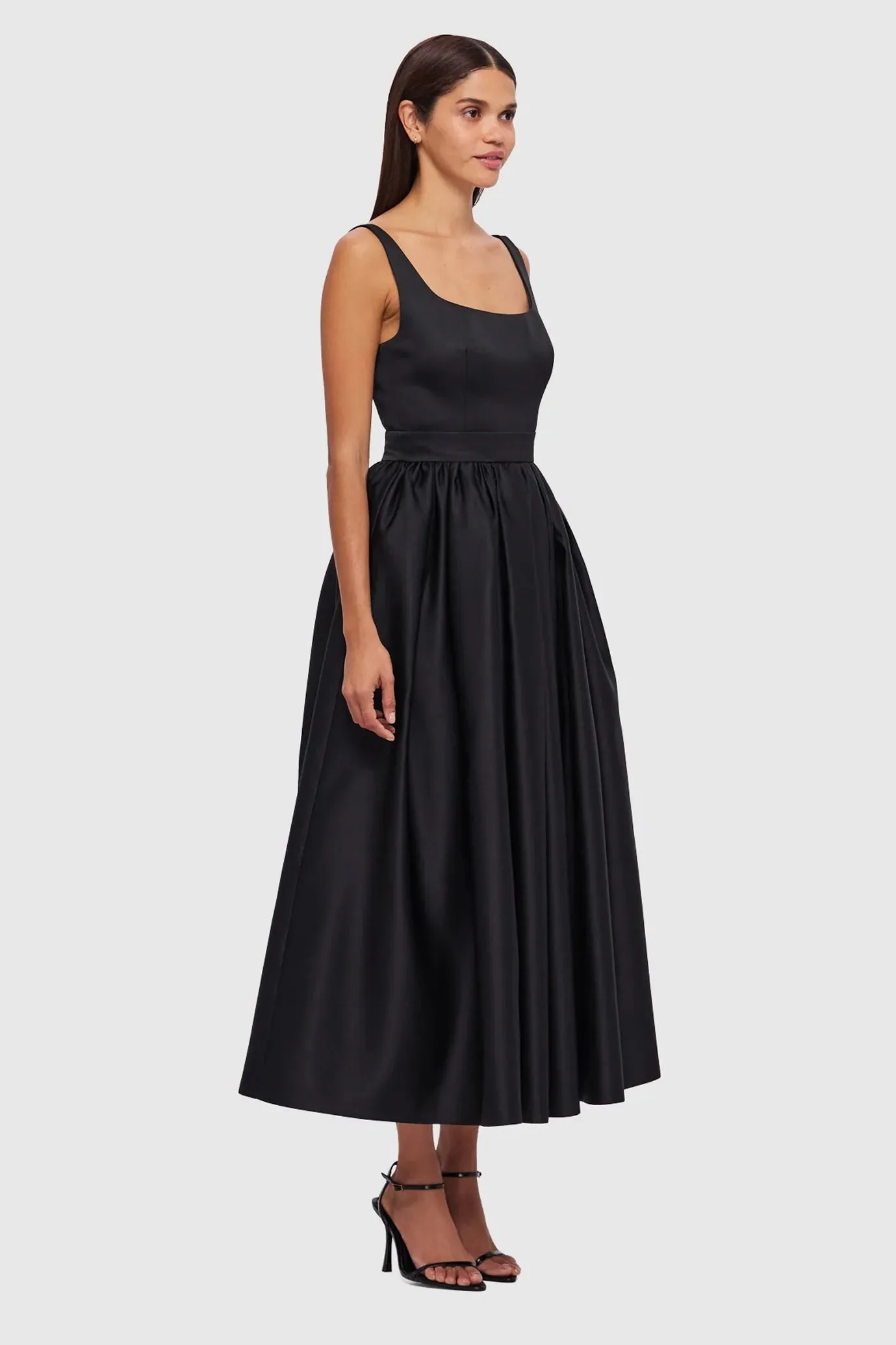 Colleen Midi Dress Ebony by Leo Lin