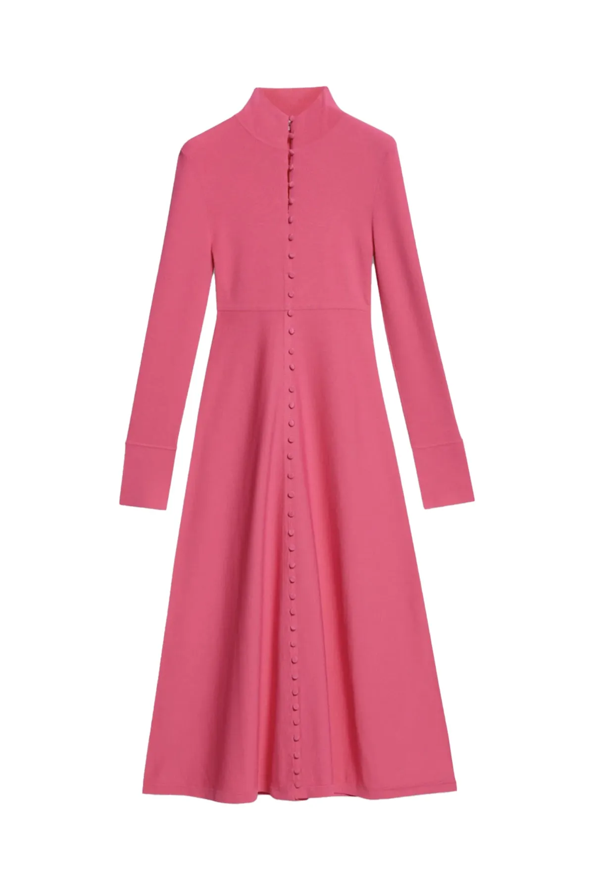 Crepe Knit Button Polo Dress Fuchsia by Scanlan Theodore