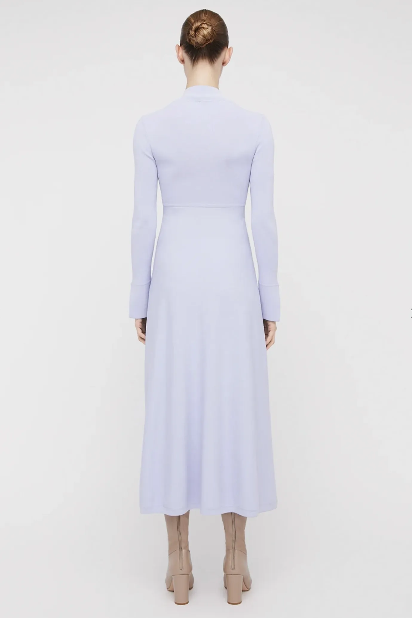 Crepe Knit Button Polo Dress Lilac by Scanlan Theodore