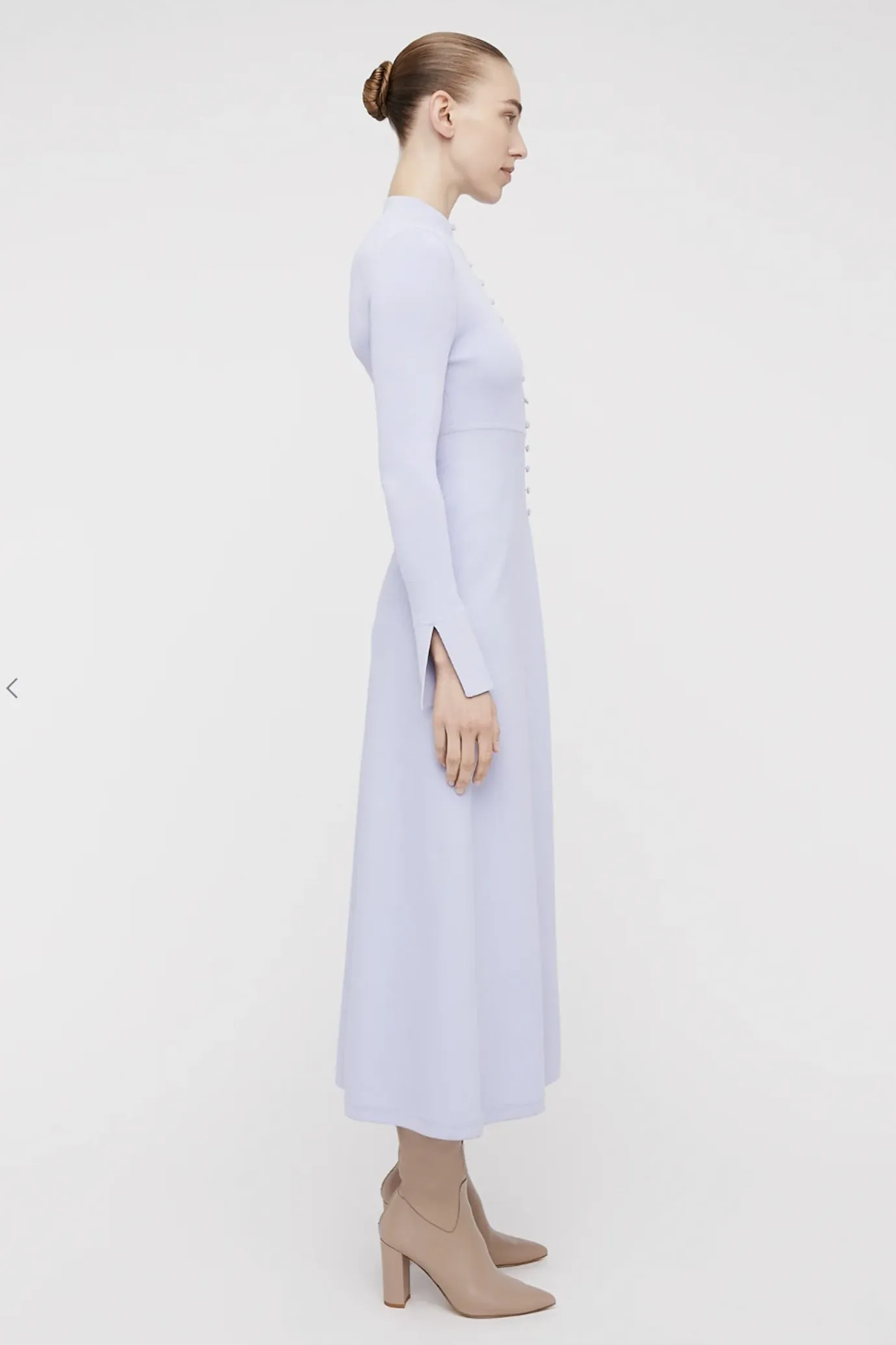 Crepe Knit Button Polo Dress Lilac by Scanlan Theodore