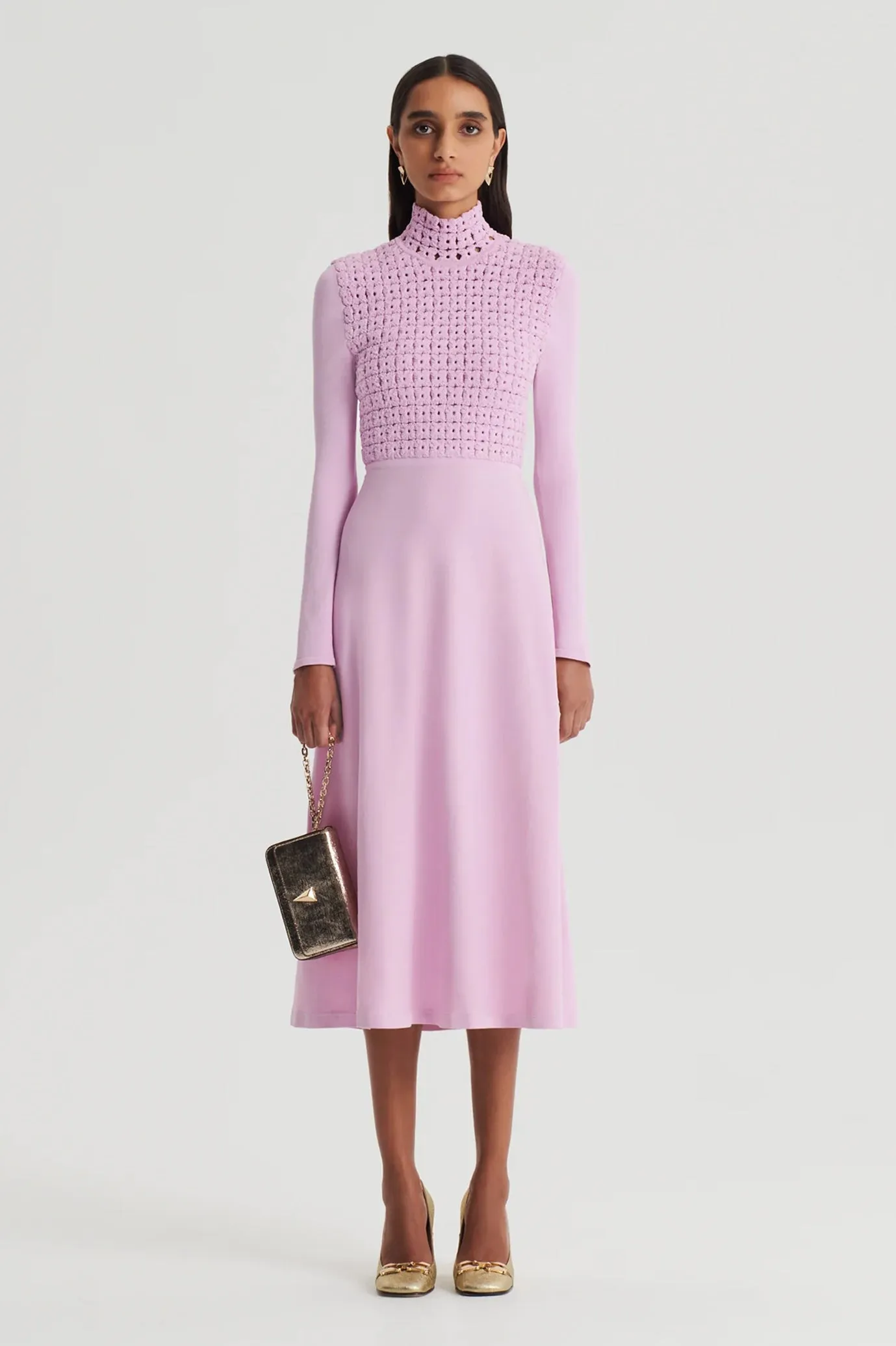 Crepe Knit Daisy Dress Mauve by Scanlan Theodore