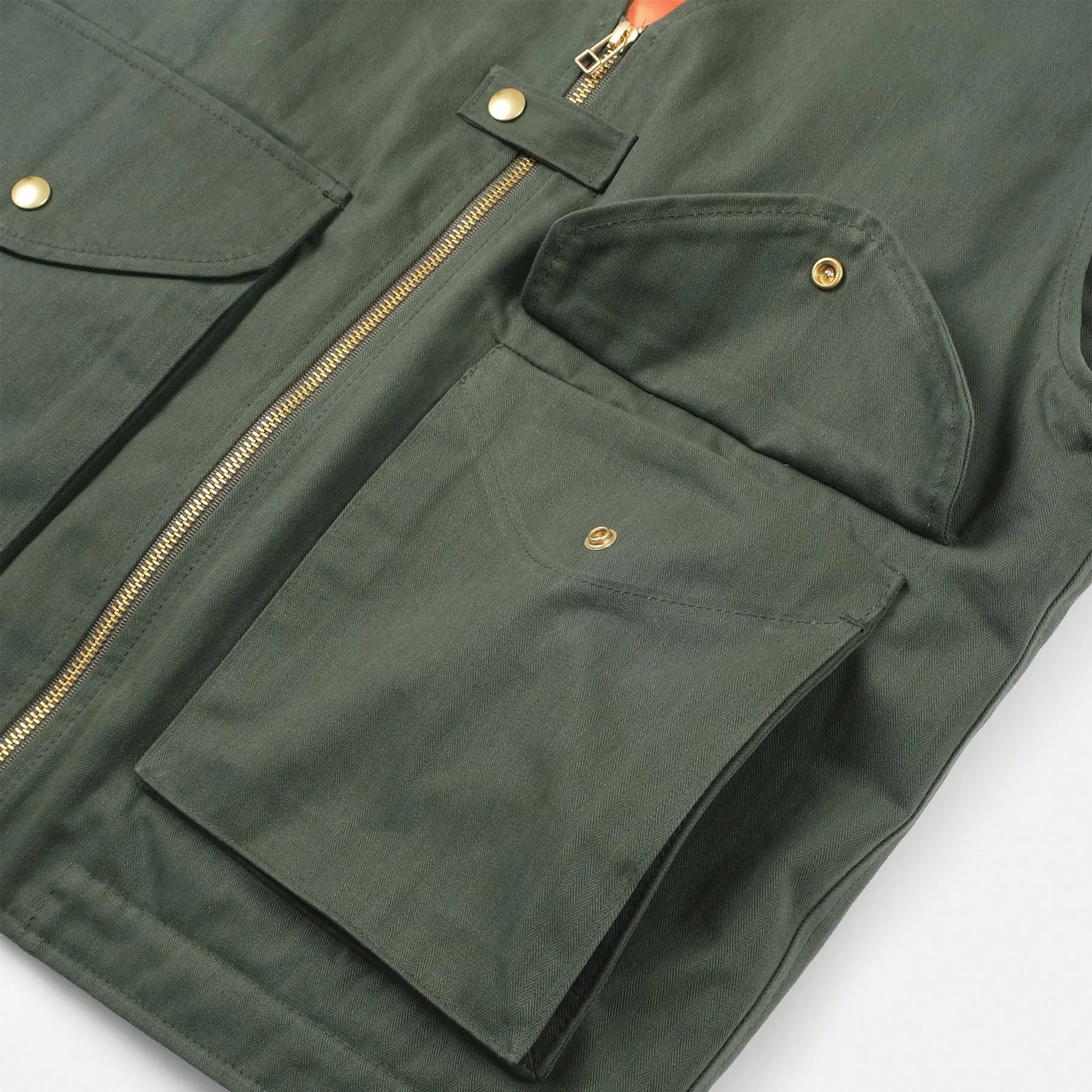Dehen Cargo Carrier Vest Wax Coat Spruce