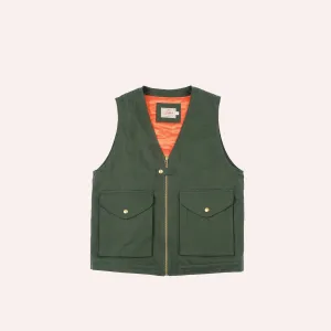 Dehen Cargo Carrier Vest Wax Coat Spruce