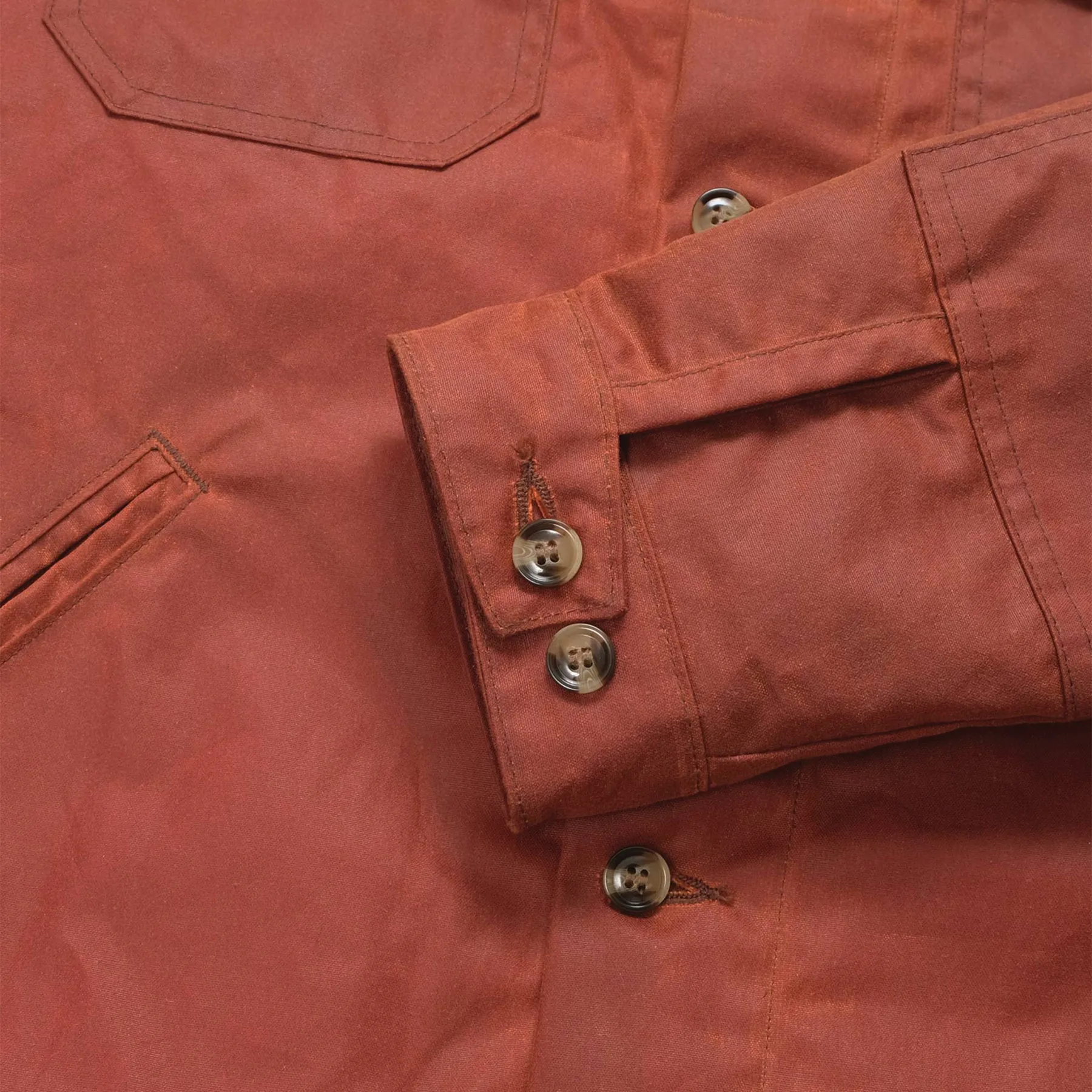 Dehen Crissman Over Shirt Wax Coat Brick