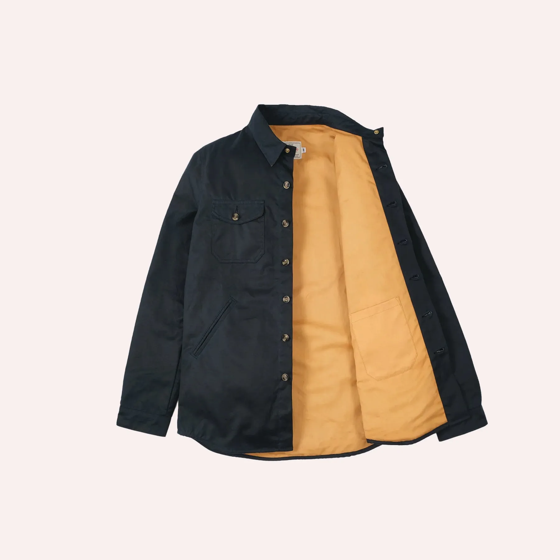 Dehen Crissman Over Shirt Wax Coat Dark Navy