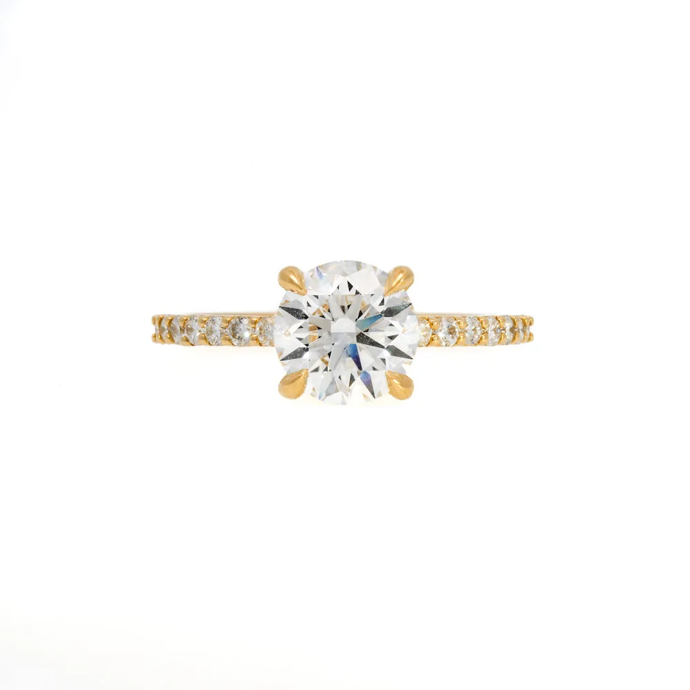 Diamond Solitaire with Diamond Pave Semi Eternity