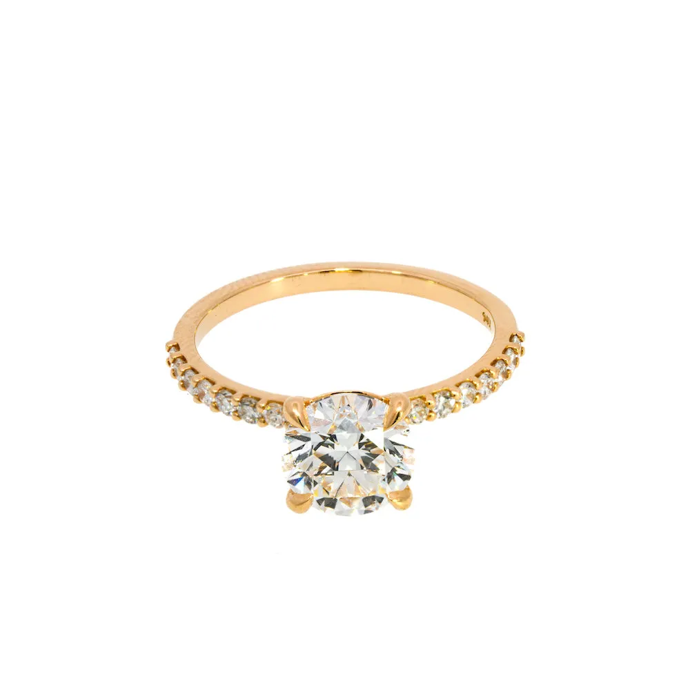 Diamond Solitaire with Diamond Pave Semi Eternity