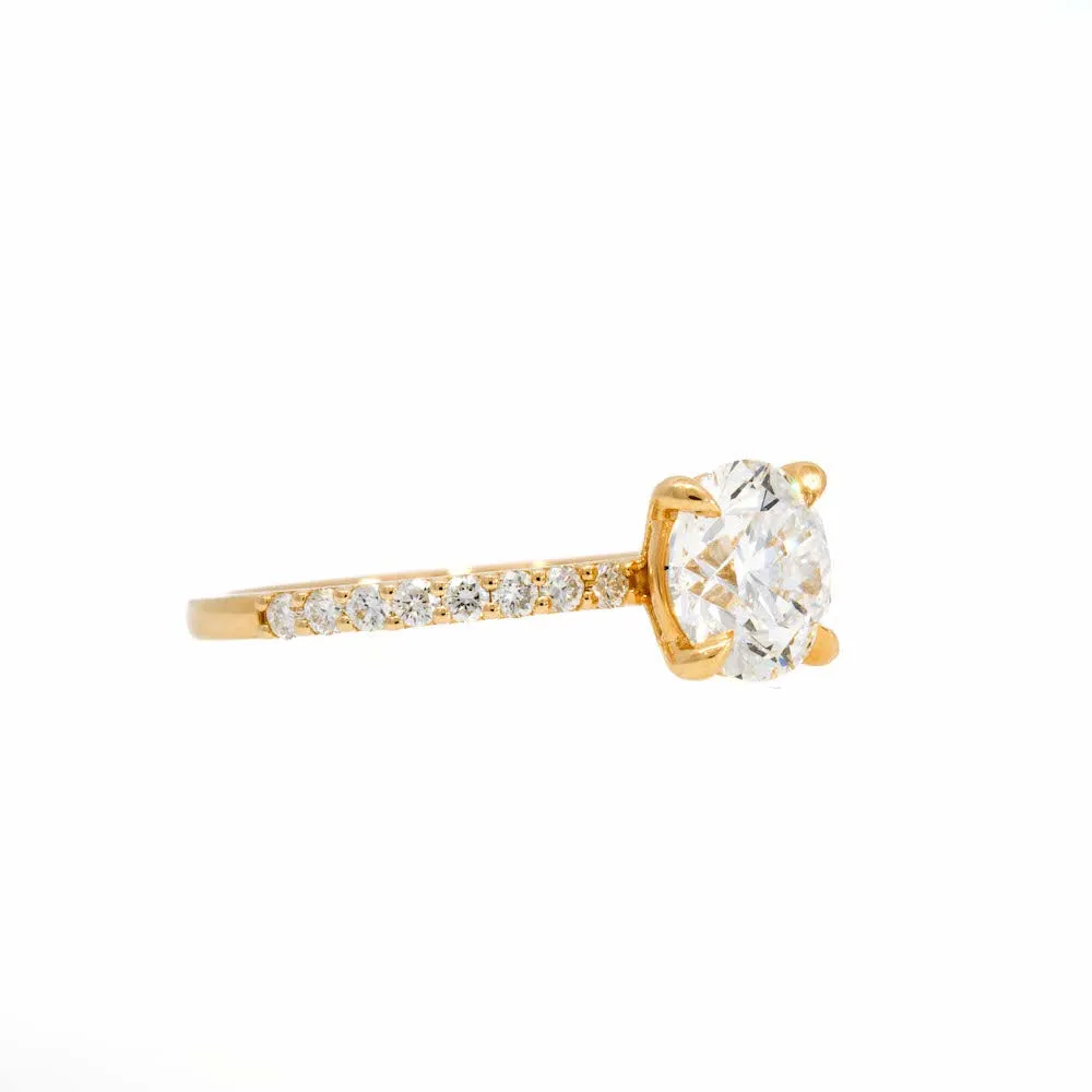 Diamond Solitaire with Diamond Pave Semi Eternity