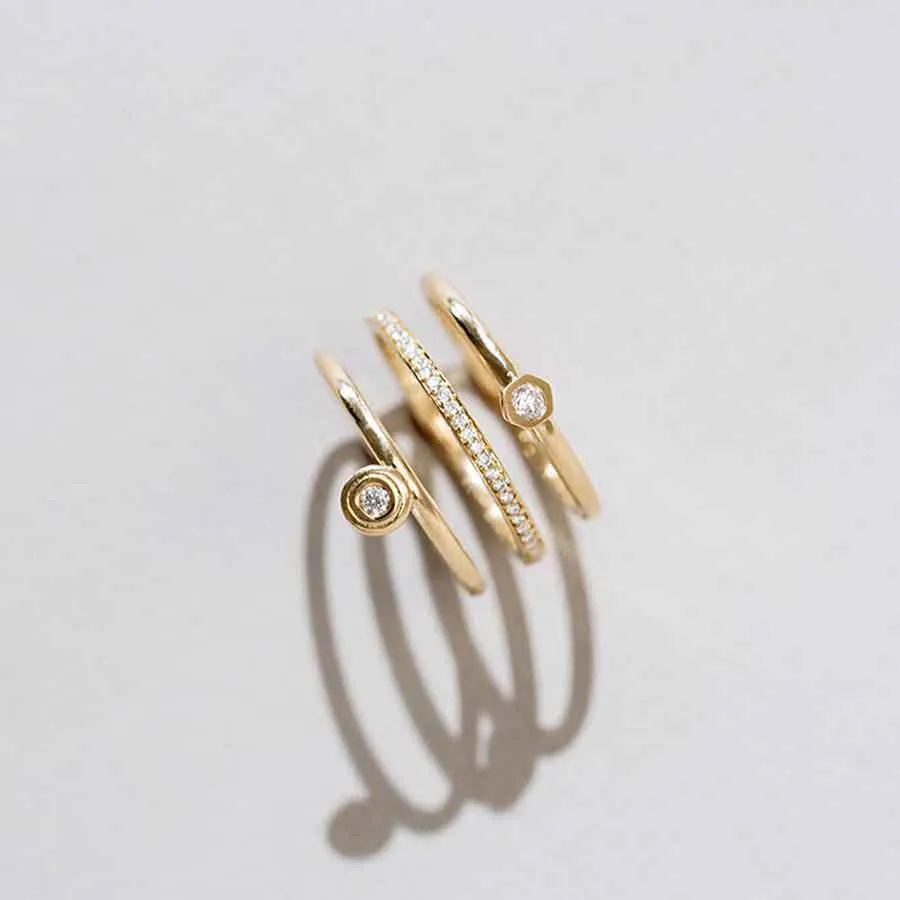 Drops of Memories 18K Gold Ring w. Lab-Grown Diamond