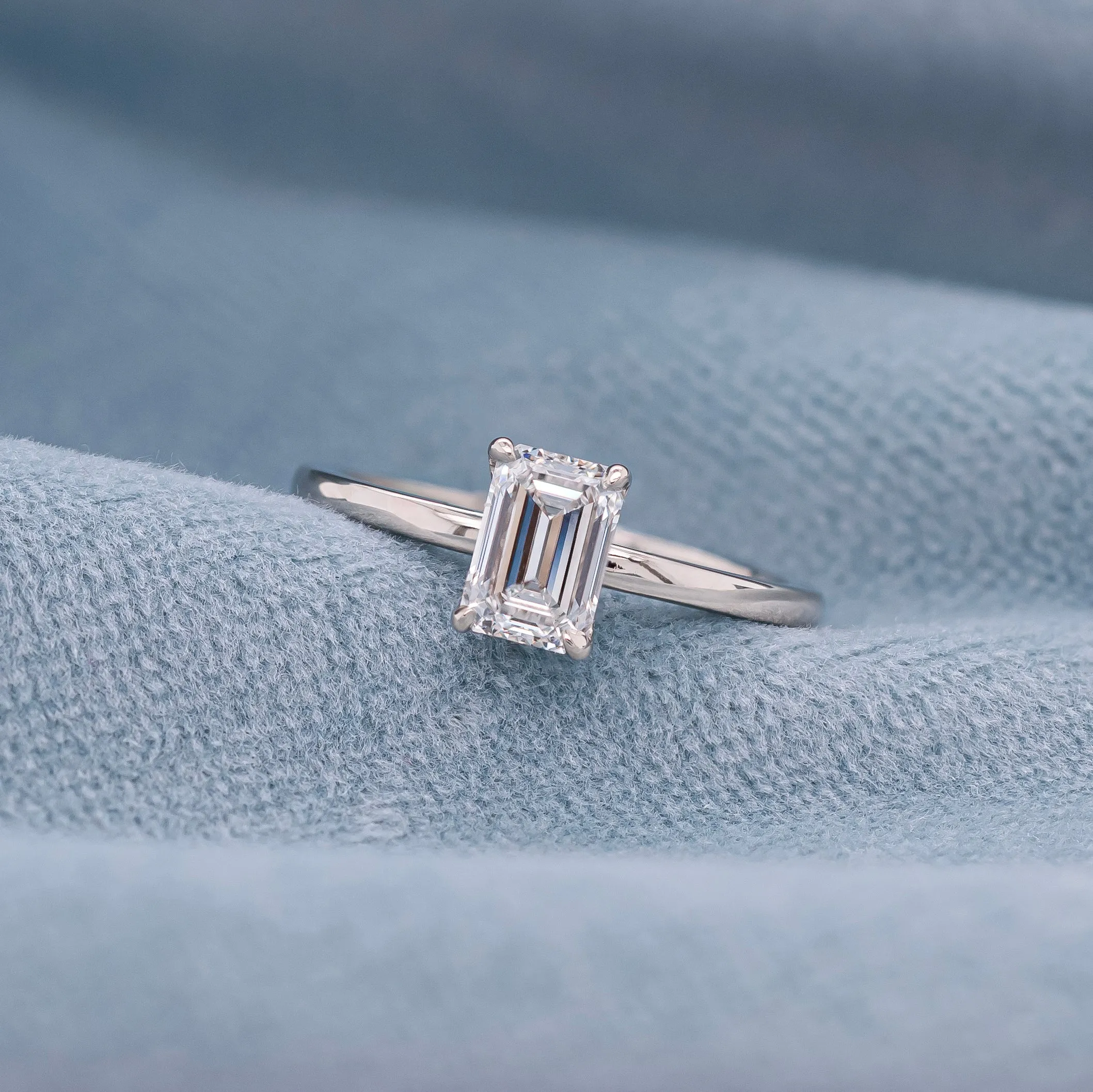 Emerald Cut Diamond Solitaire