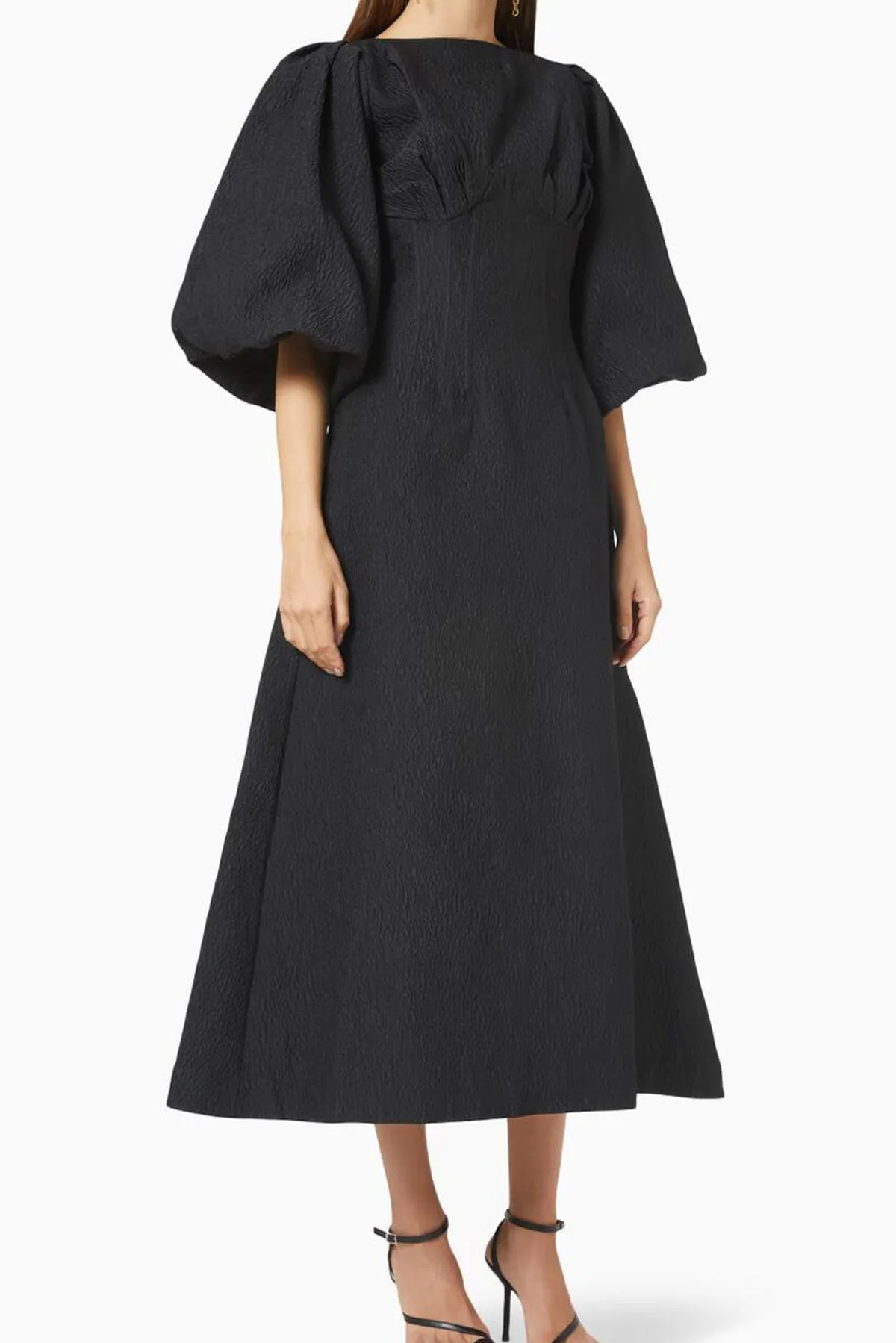 Emiko Balloon-Sleeve Maxi Dress Black by Rachel Gilbert