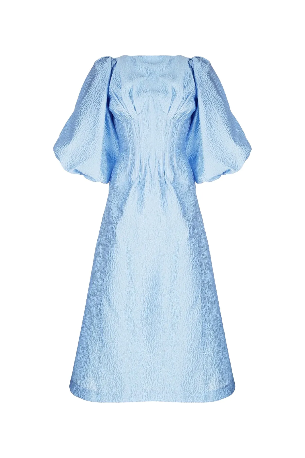 Emiko Balloon-Sleeve Maxi Dress Light Blue by Rachel Gilbert