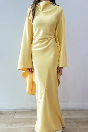 Empire Yellow Maxi With Dramatic Sleeves by HSH