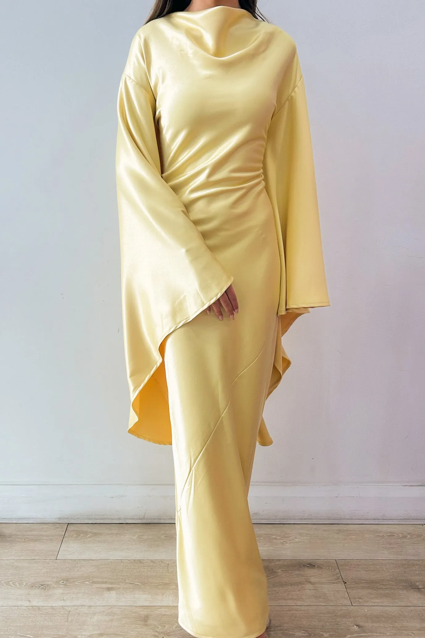 Empire Yellow Maxi With Dramatic Sleeves by HSH