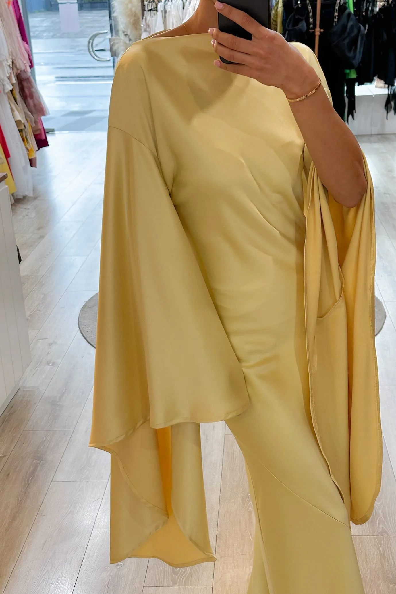 Empire Yellow Maxi With Dramatic Sleeves by HSH