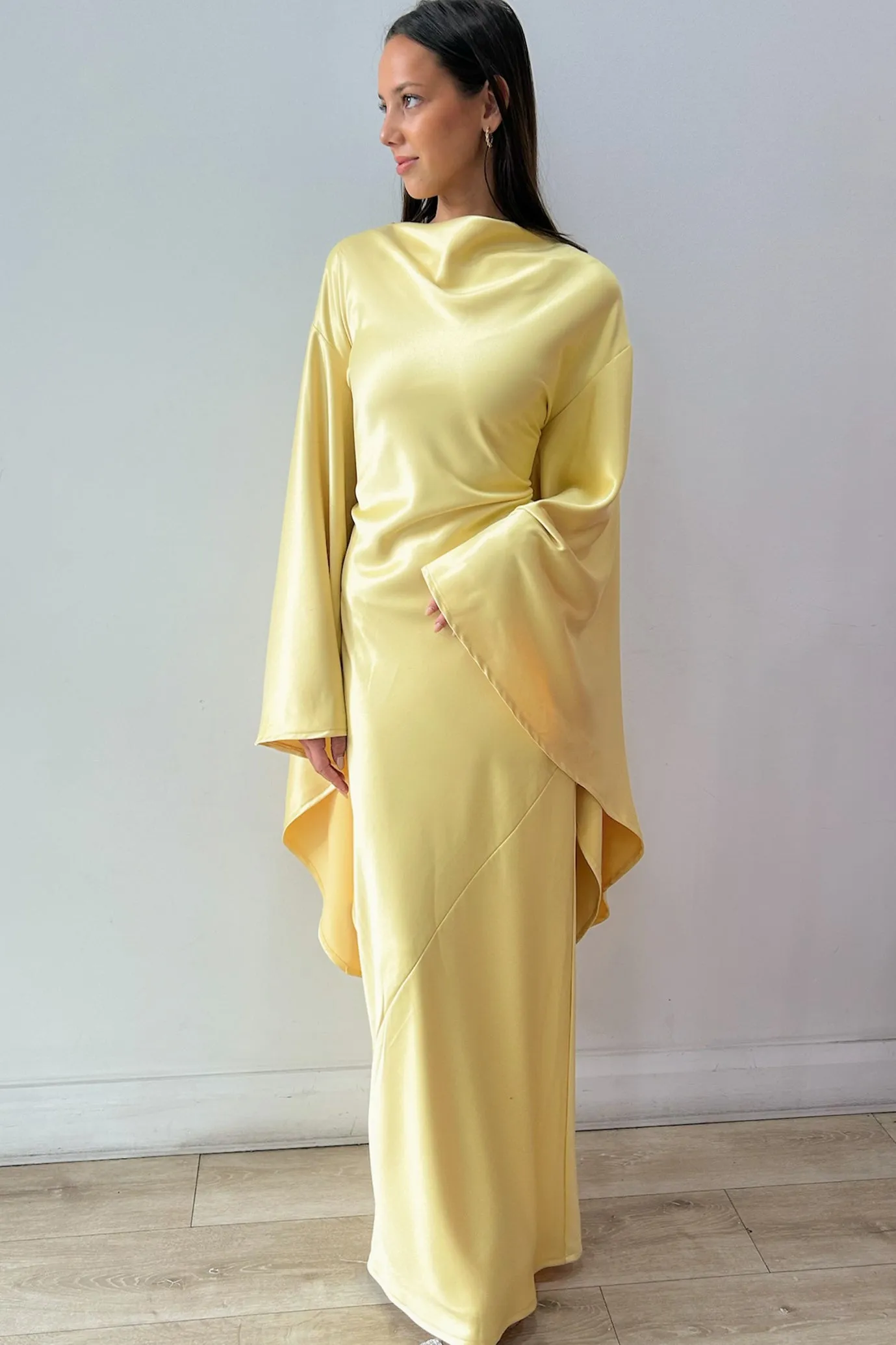 Empire Yellow Maxi With Dramatic Sleeves by HSH