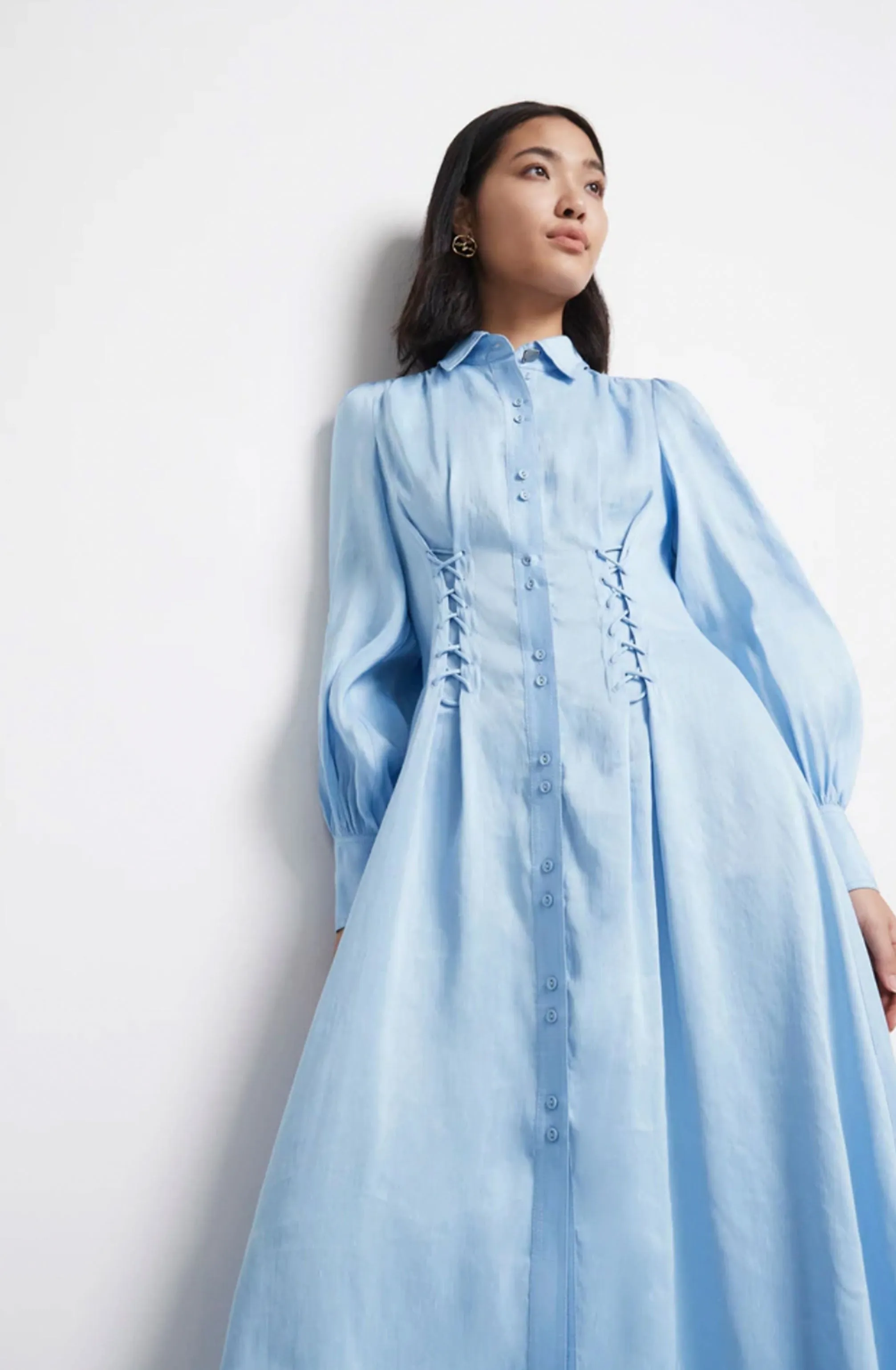 Ephemera Lace-Up Shirt Dress by Aje