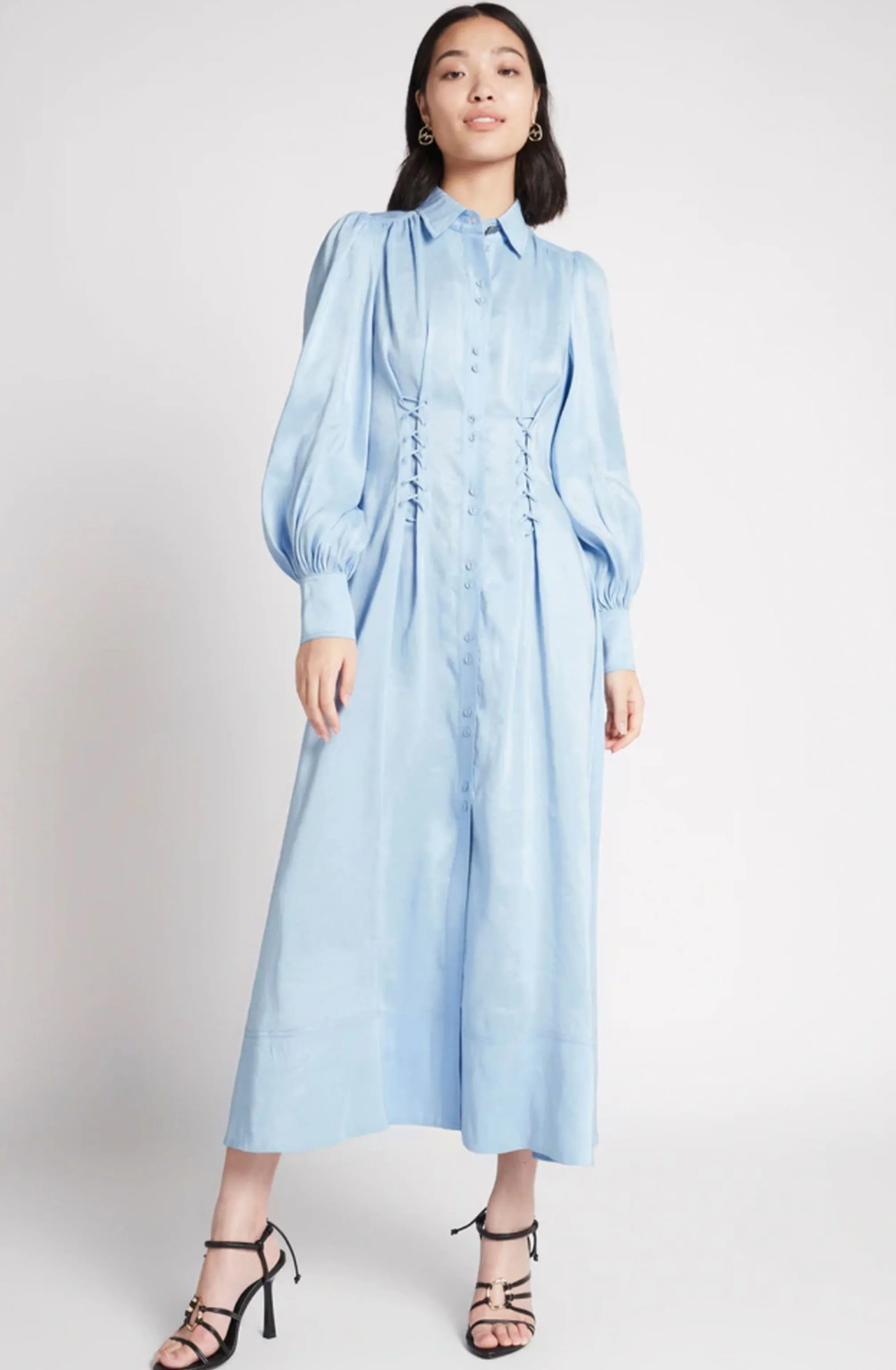 Ephemera Lace-Up Shirt Dress by Aje