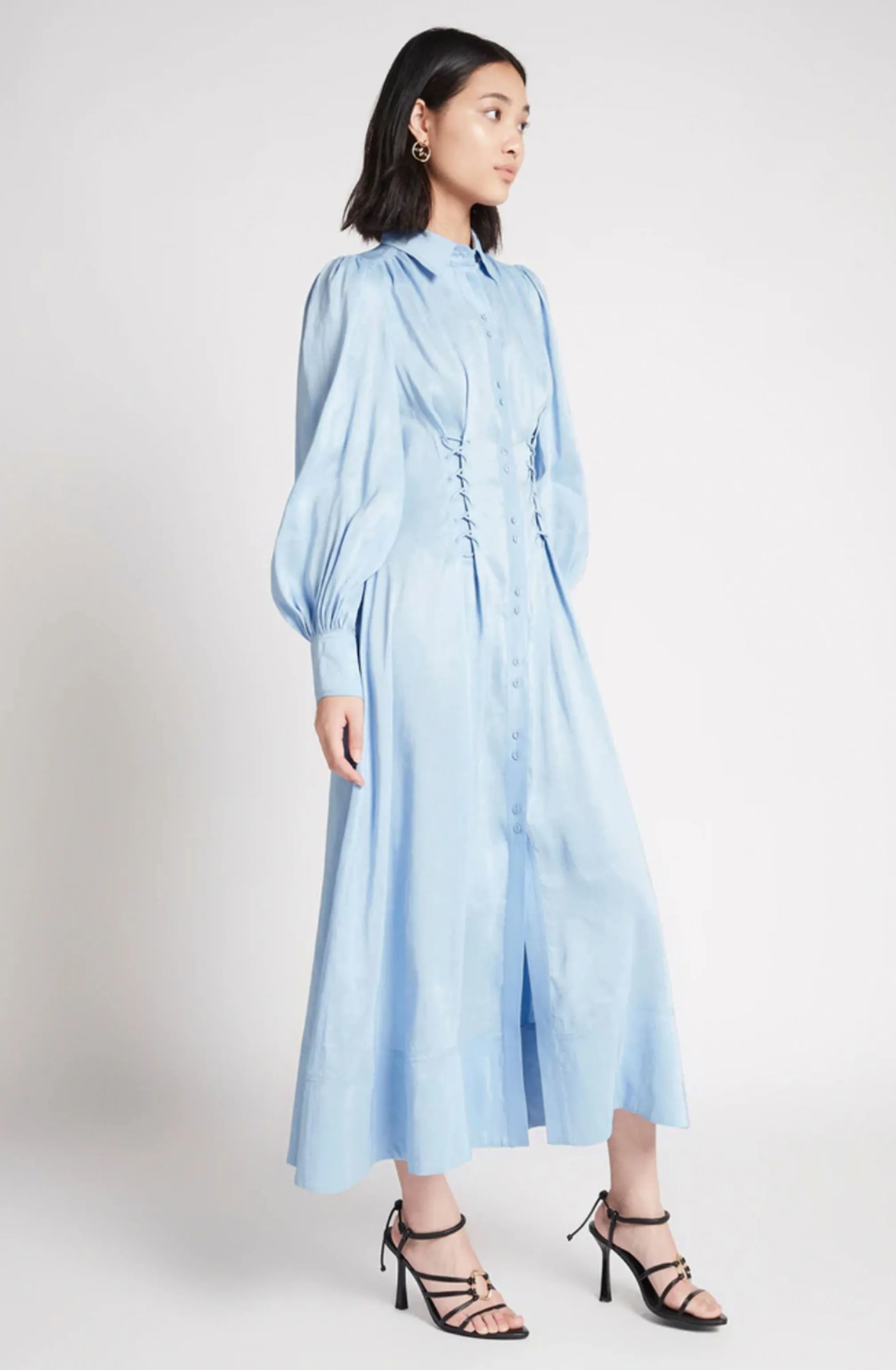 Ephemera Lace-Up Shirt Dress by Aje