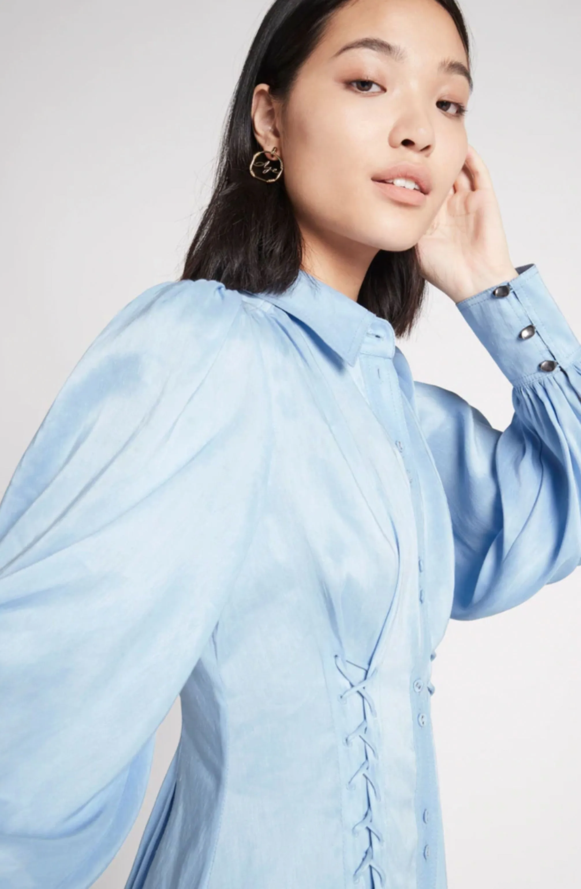 Ephemera Lace-Up Shirt Dress by Aje