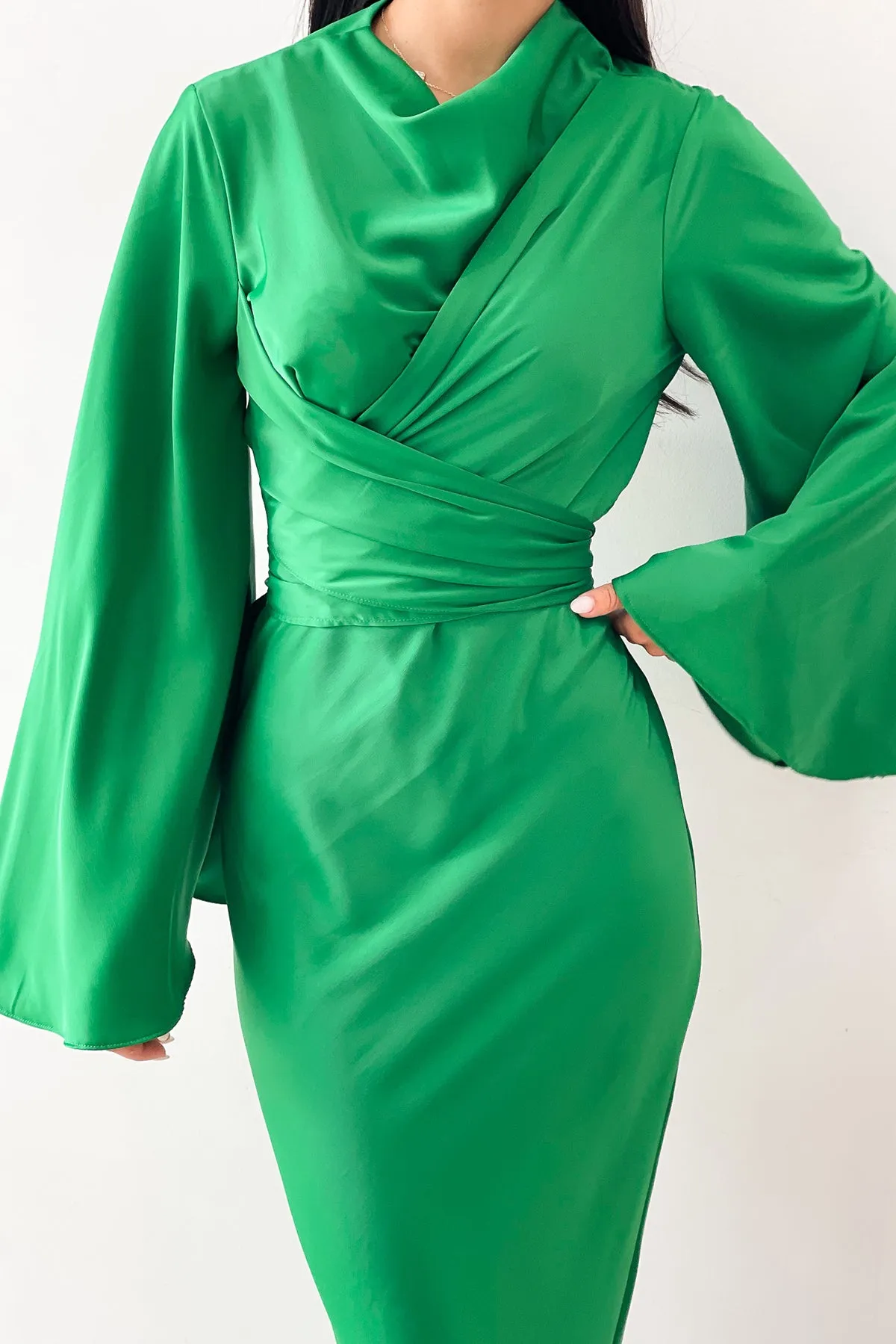 Ezra Green Wrap Dress by HSH