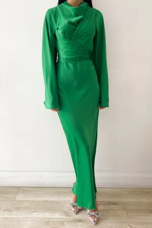 Ezra Green Wrap Dress by HSH