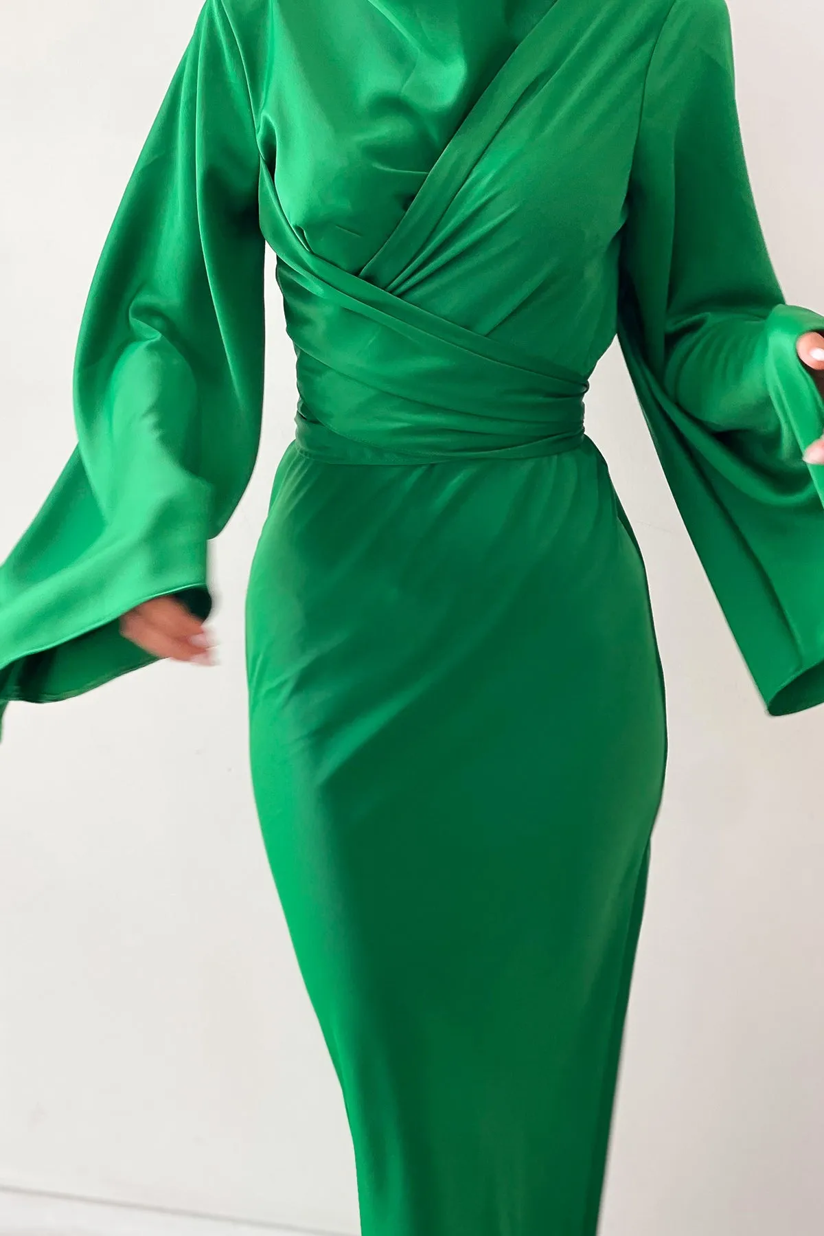 Ezra Green Wrap Dress by HSH